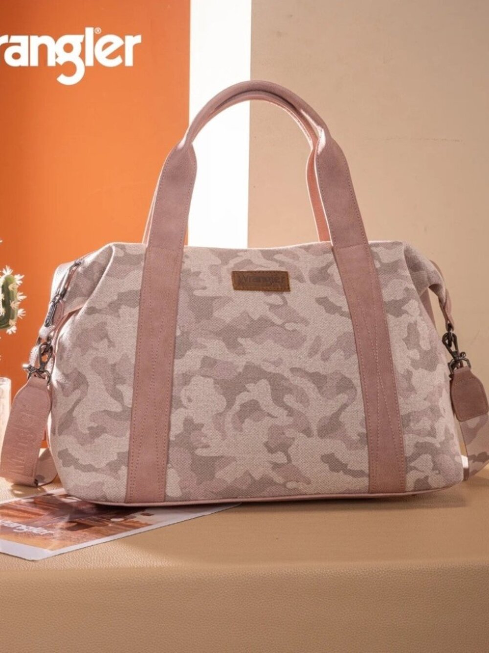 Wrangler Camo Print Collection Duffle Bag Pink